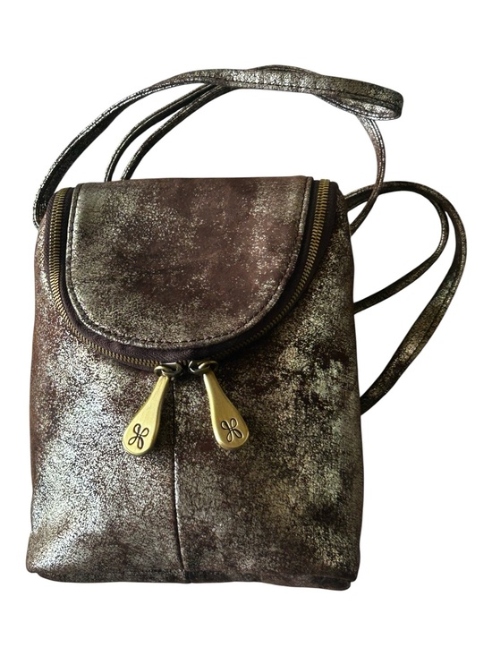 HOBO Handbags - HOBO INTERNATIONAL Fern Metallic Shimmer Crossbody Bag with Brown/Gold Accents